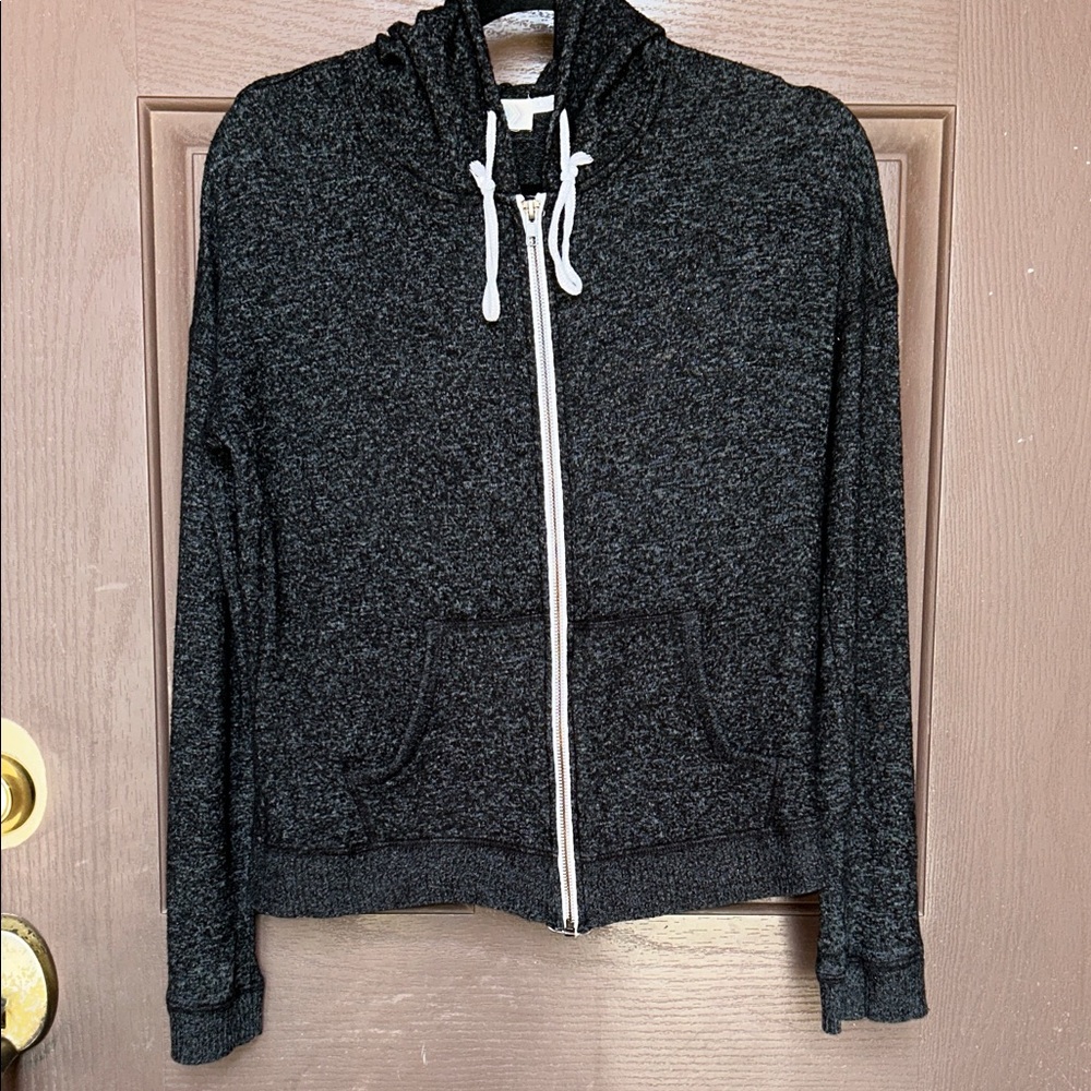 Pink Rose Black Zip-Up Hoodie